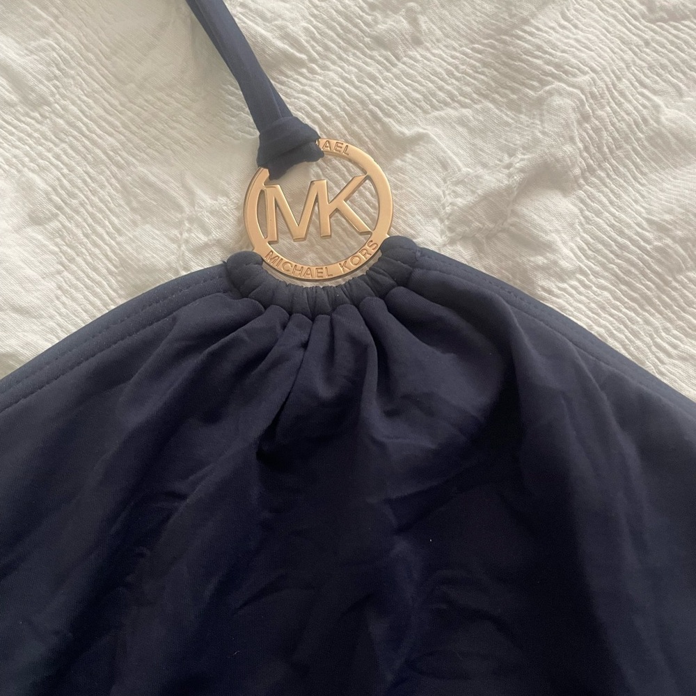 Michael Kors Navy Blue Halter Swimsuit